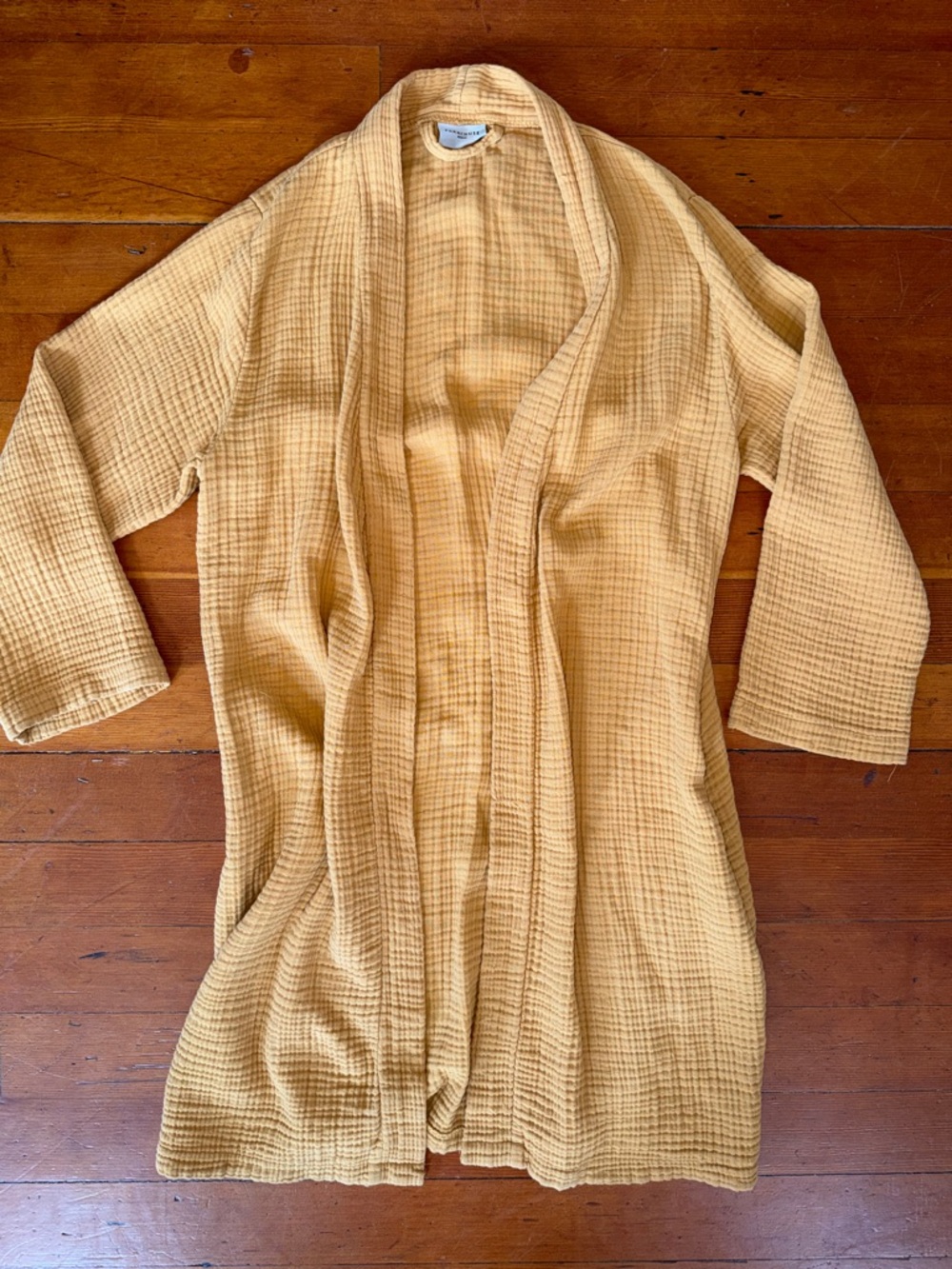 Parachute Cloud Cotton Robe // Mustard Open-Front Women’s // Medium // no tie - Picture 2 of 5